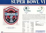 1971 Dallas Cowboys vs Miami Dolphins NFL Super Bowl 6 (VI) 1972 Roger Staubach MVP Willabee Ward Patch and Stat Panel Card