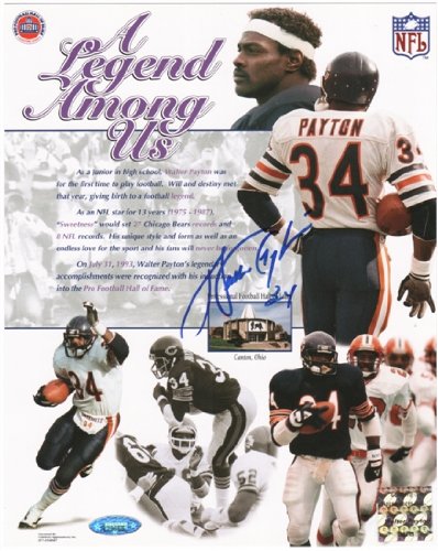 Walter Payton Autographed Chicago Bears Legend Among Us Collage 8x10 Photo
