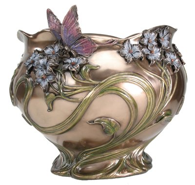 Art Nouveau - Art Deco - Blue Flower Bowl - Magnificent
