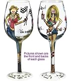 Bottom's Up 15-Ounce Redneck Women Handpainted Wine Glass