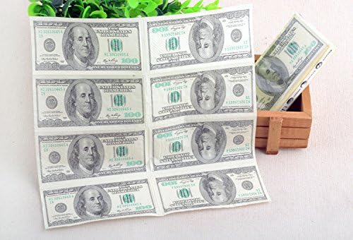Worldex Joke Tissue Paper $100 Dollar Bill, 100% Wood Pulp 3-layer Facial Tissue Pocket Packs, 12 Packs(108 Papers in Total)