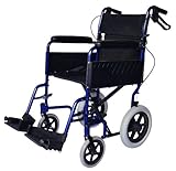 Elite Care ECTR01 Lightweight Aluminium Folding Transit Travel Wheelchair with Handbrakes