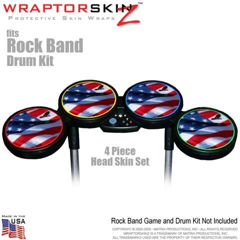 Ole Glory Skin by WraptorSkinz fits Rock Band Drum Set for Nintendo Wii, XBOX 360, PS2 & PS3 (DRUMS NOT INCLUDED)