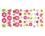 Tools & Hardware : Flower, Pots, Butterfly & Ladybug Wall Decor Stickers
