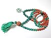 Rudraksha Hindu Prayer Mala Beads Japamala with Green Jade Om Pendant 108+1