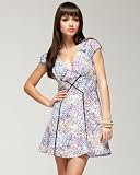 bebe Printed Silk Party Dress