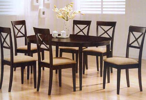Childrens Toyshop  Kitchen & Housewares : Oval Dining Table With Cappuccino Finish