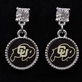 NCAA Colorado Buffaloes Crystal Stud Dangle Earrings
