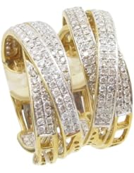 Women 14k Yellow Gold 1.82ctw diamond Hoop earring 48 LE137Y Size 11.88