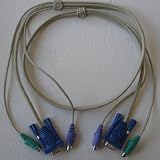 4 foot KVM Cable – 2 PS2 Male Male for Keyboard and Mouse Connectors and VGA Male Female Monitor Connector for KVM switches -BEIGE – Allows Controlling Multiple Computers with One Keyboard Mouse and Monitor