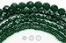8mm (51 Beads) Medium Emerald, Czech Fire Polished Round Faceted Glass Beads, 16 inch Strand