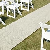 Ivory Aisle Runner with Lace Design by 