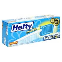 Hefty One Zip Value Pack Gallon Freezer Bags, Case Pack, Nine - 25 Count Boxes (225 Bags)