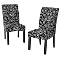 Parsons Floral Chairs - 2pk Black/White