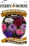 Ferry-Morse 1013 Bachelor Button Annual Flower Seeds, Double Mixed Colors (1 Gram Packet)