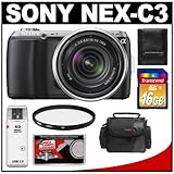 Sony Alpha NEX-C3 Digital Camera Body & E 18-55mm OSS Lens (Black) with 16G ....