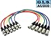 GLS Audio XLR Patch Snake Cable Cord - 6ft Colors - 6 Pack