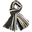 100% Acrylic Men's Colorful Stripes Tassel Ends Knitted Long Scarf - Tan