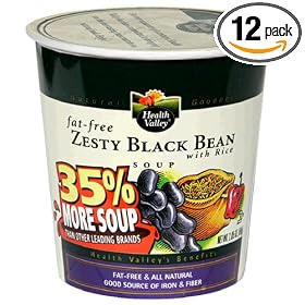 Health Valley Soup Cup, Zesty Black Bean and Rice, 2.05-Ounce Cups (Pack of 12)
