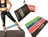 Resistance Bands | Non-Snap | Set of 4 Looped Exercise Bands | For Mobility & Strength, Injury, Physio, Rehabilitation, Yoga, Pilates, Cross Fit, HIIT, Boxing, | Our #1 Seller | Life Time Guarantee