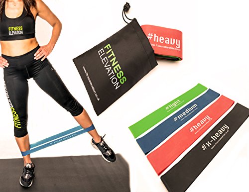 Resistance Bands | Non-Snap | Set of 4 Looped Exercise Bands | For Mobility & Strength, Injury, Physio, Rehabilitation, Yoga, Pilates, Cross Fit, HIIT, Boxing, | Our #1 Seller | Life Time Guarantee