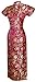 7Fairy Women's VTG Burgundy Ten Buttons Long Chinese Dress Cheongsam