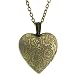 1.5 Inch Engraved Flowers Heart Locket W/28 Inch Chain
