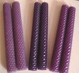 100% Beeswax Candles - One Pair of 8 Tapers in LILAC - (1st pair shown in photo)