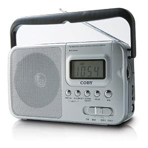 Coby World Band AM/FM/Shortwave Radio with Digital Display CX39, Silver