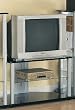 Modern Contemporary Silver & Black Finish TV Stand