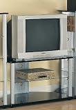 Modern Contemporary Silver & Black Finish TV Stand