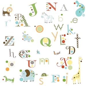 RoomMates RMK1440SCS Animal Alphabet Peel & Stick Wall Decals