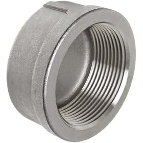 Merit Brass K416-08 Cap, 1/2"NPT Female, Class 150 304 Stainless Steel Cast Pipe Fitting