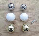 IRONMONGERY WORLDﾂｮ2 X RETRO CABINET CUPBOARD DRAWER DOOR ROUND BALL KNOBS (CHROME) by Ironmongery W