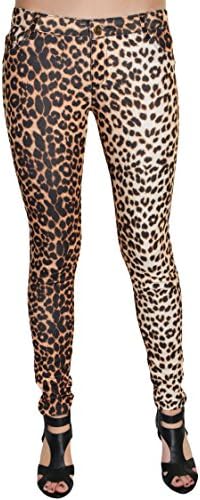 Linda Michael Ponte Knit Skinny Pants (Leopard Print, Small)
