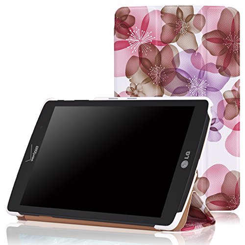 MoKo LG G Pad II 8.3 / LG G Pad X8.3 Case - Ultra Slim Lightweight Smart-shell Stand Cover Case for LG G Pad X 8.3 (Verizon VK815) Inch Tablet, Floral PURPLE (With Smart Cover Auto Wake / Sleep)