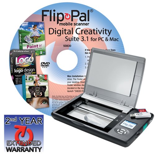 Flip-Pal mobile scanner with Digital Creativity Suite 3.1 DVD and 2nd year extended warranty On Sale