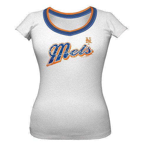 New York Mets Women's Missy V-neck T-shirt by 5th & Ocean