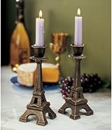 French Eiffel Tower Sculpture Statue Candle Stand Holder
