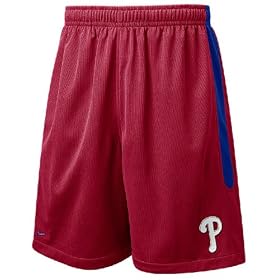 Philadelphia Phillies Adult MLB Red Home Run Nike FIT Dry 8? Inseam Baseball Shorts By Nike Team...