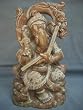 Ganesh Writing the Mahabharata Hand Carved Stone Statue 8 Inch