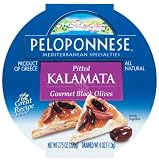 Peloponnese Pitted Kalamata Olives, 4-Ounce Plastic Tubs (Pack of 6)