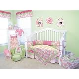 HULA BABY 4 PIECE SET includes wrap style bumper, coverlet, skirt and sheet by CutieBeauty