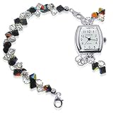 Made with Swarovski Elements® Vitrial medium and Clear Crystal .925 Sterling Silver Ladies Watch