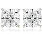 Platinum Overlay Sterling Silver 7x7 mm Cushion-Cut Cubic Zirconia Stud Post Earrings