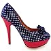 Show Story Womens Hot Polka Dots Bow High Heel Platform Stiletto Pumps,LF30426