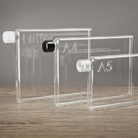 380ml 750ml 1.25L Memobottle A4 A5 and Letter Paper Reusable Water Bottles CUP Water Bottle Mug My Bottle New Beer Creative Gift (750ML) -- with 3 Lids( white, black and transparent)