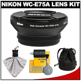 Nikon WC-E75A Wide Angle Converter Lens for Coolpix P7000, P7100 Digital Camera with Cleaning Kit