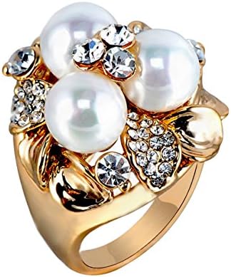 Pearl Flower Bokay Swarovski Element Ring (6.5)
