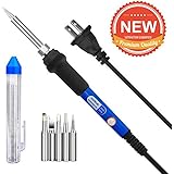 Soldering Iron, Oria&reg; Adjustable Temperature Welding Soldering Iron, 110V 60W Soldering Gun with 5pcs Soldering Iron Tips & Solder Wire(20 g/ 0.71 Oz)